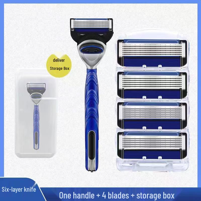 Geely Men's 6-Layer Manual Razor Blades - Universal Shaving for Beard, Knife, and 5-Layer Razor Compatibility