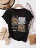 Danqiyoyo Leopard Zebra Pattern Slogan Print Women Clothes Tee Shirt Homme Graphic Tshirts Women Tshirt For Women 27123