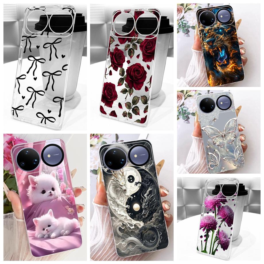 For Huawei Nova 15 Ultra 15 Pro Phone Case Soft Clear Silicone Back Cover Butterfly Dragon Cat Floral Painting Funda Nova15 Capa