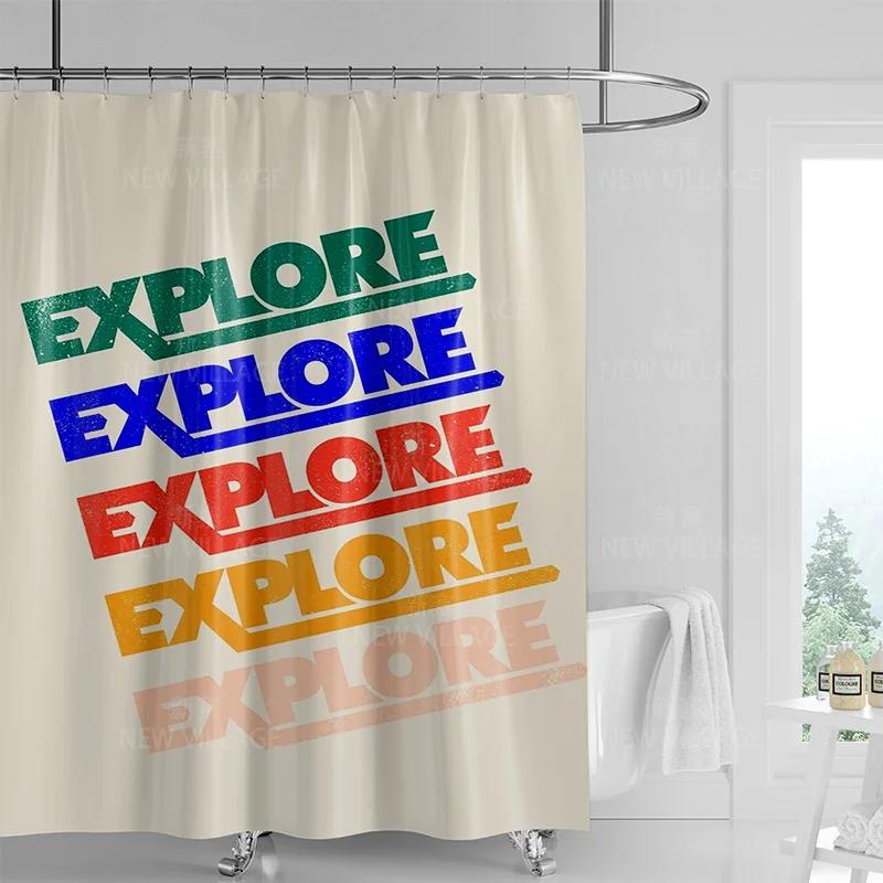 White Shower Curtain with Inspiring Quote for Bathroom Decor Perfect Gift Idea