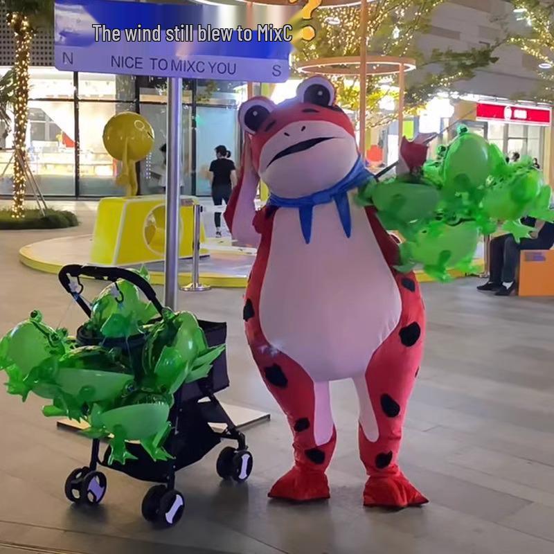 Huluwa Inflatable Frog Cartoon Mascot Costume - Toad Spirit Doll Outfit