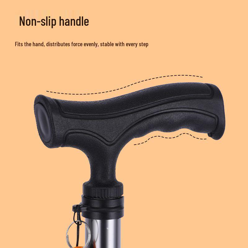 Lefu Adjustable Lightweight Aluminum Walking Cane with Anti-slip Base