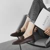 Vind retro små skinnsko dame nye en-pedal loafers dame flate enkeltsko stor størrelse 41-43