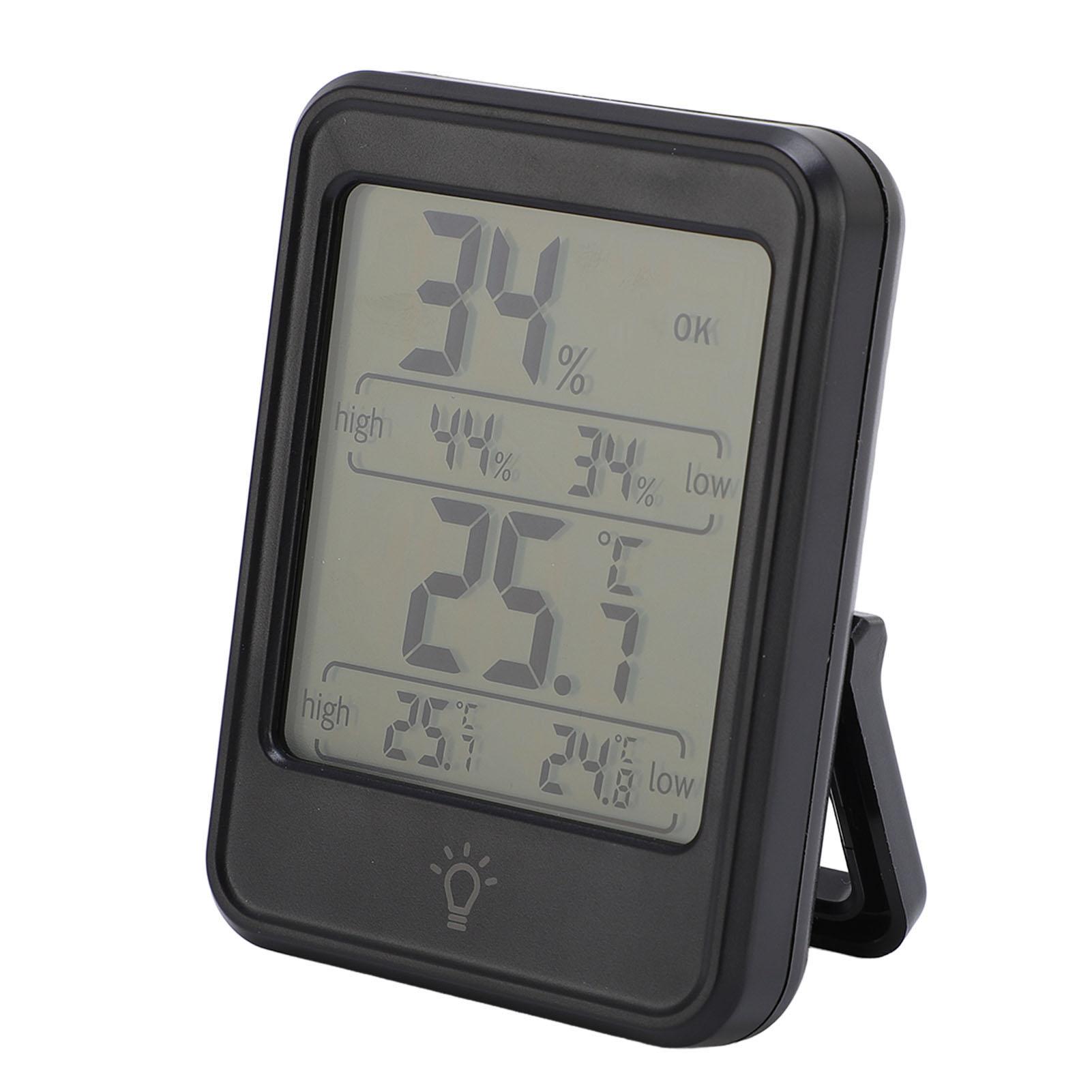 

Hygrometer Indoor Humidity Meter Black Portable Humidity Gauge with Backlight for Home