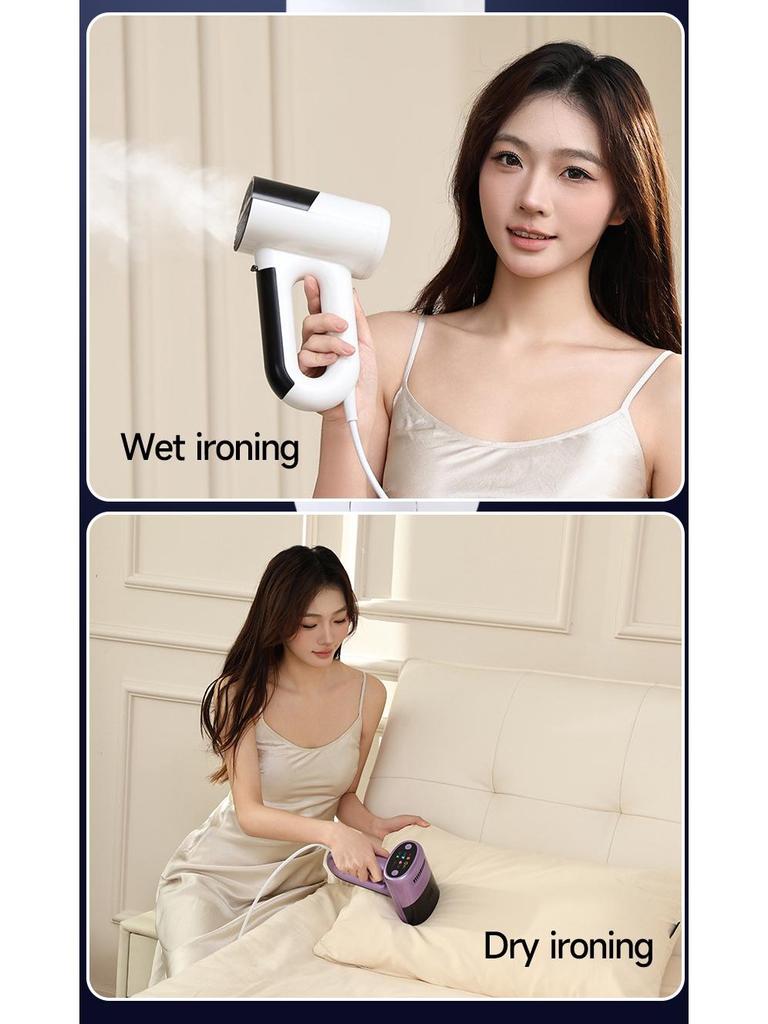 Portable Handheld Steam Iron - Travel & Home Use, Large Capacity Garment Steamer, Dry & Steam Electric Iron.