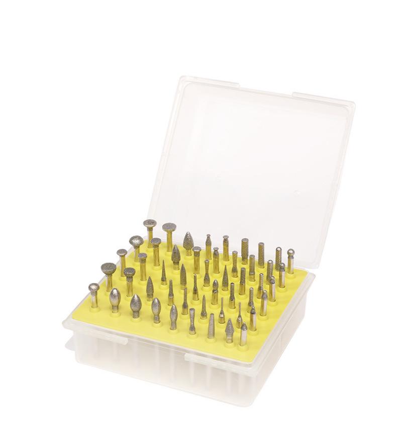Hongyu 50-Piece Diamond Sand Grinding Needle Set, 3mm Shank for Jade Carving
