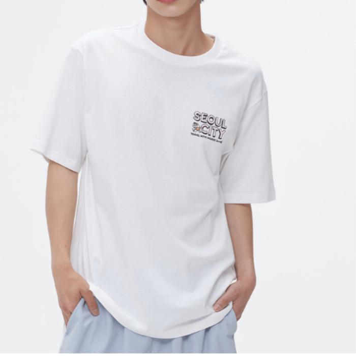 Spao “Woody Seoul Tour” Short-Sleeve T-Shirt – White.