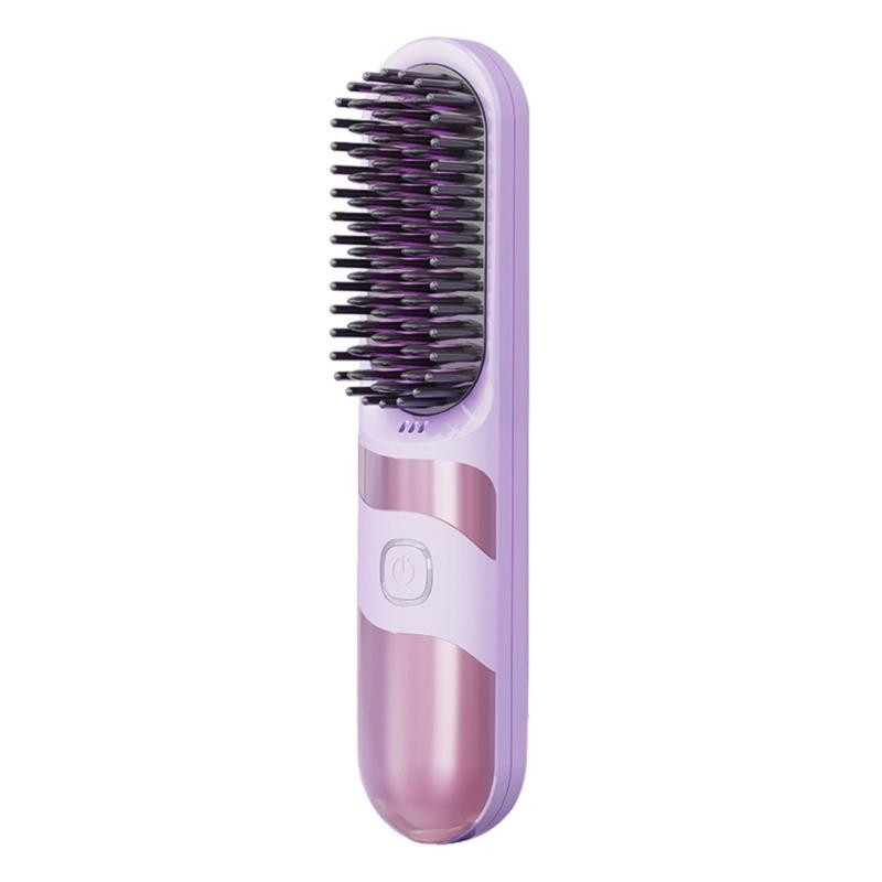 

Double Purpose Hair Styler Brush USB Charging Hair Straightener 3600mAh Battery Ideal for Travel Efficient Styling фиолетовый