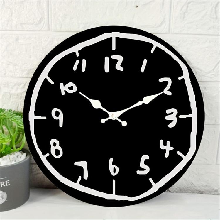 Acrylic Wall Clock with Artistic Graffitis Number Hanging Clock for Classroom or Studio