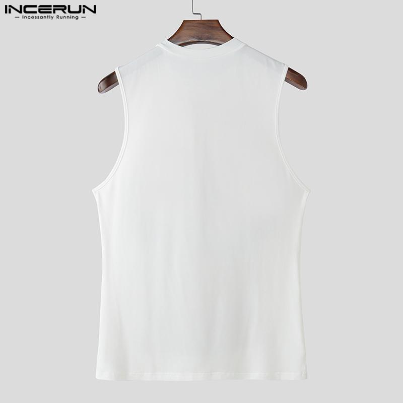 INCERUN Men Sleeveless 3D Muscle Print Casual Loose Long Tank Tops