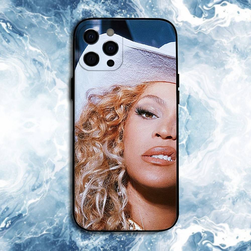 

Music Girl B-Beyonce Phone Case For iPhone17,16,15,14,13,12,11 Plus,Pro Max, Soft Silicone Black Cover iPhone16se4