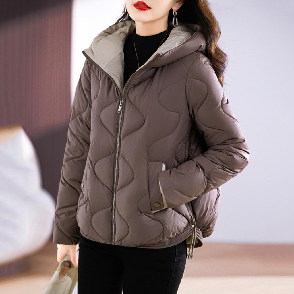 Winter Thick Warm Cotton Jacket With Zipper Hood