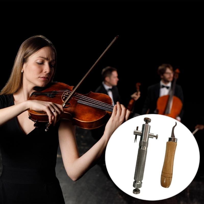 Hochpräzises Geigeninlay-Nutenstecherwerkzeug Verstellbare Tiefe Ränderstecher für Instrumentenbauer und Handwerk