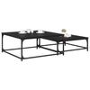 Coffee Table Set 2 Pcs Black Oak Effect Wood Based Panel
