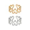 Women Adjustable Ring Anti-Oxidation Lightweight Comfortable Ring Hollow Heart Shape Exquisite Process Ring