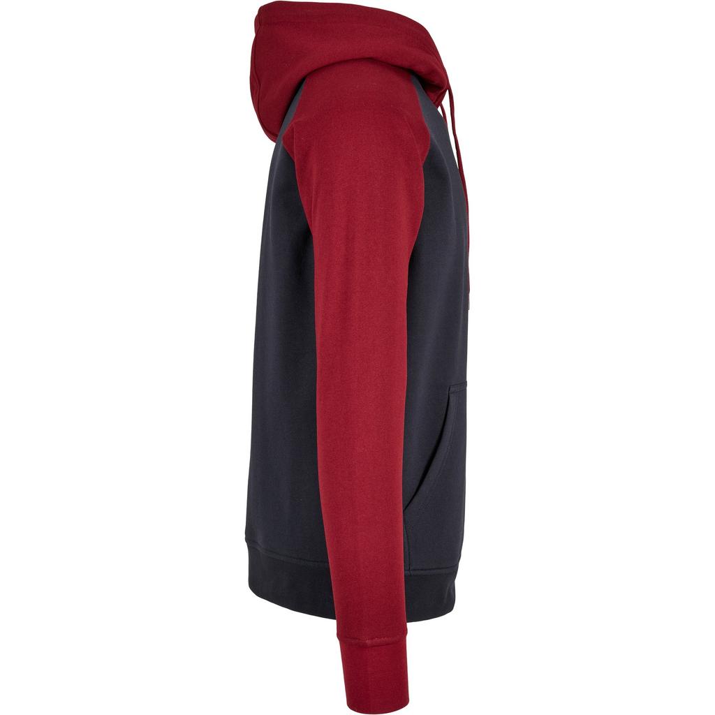 Build Your Brand Mens Contrast Raglan Hoodie