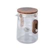 Tea Pot Borosilicate Glass Travel Teapot with Strainer 330ML Spill Proof for Loose Leaf Tea Wood Color