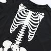 Kids Halloween Skeleton Costume Set Glow-in-the-Dark Ghost Outfit Party Stage Performance Unisex