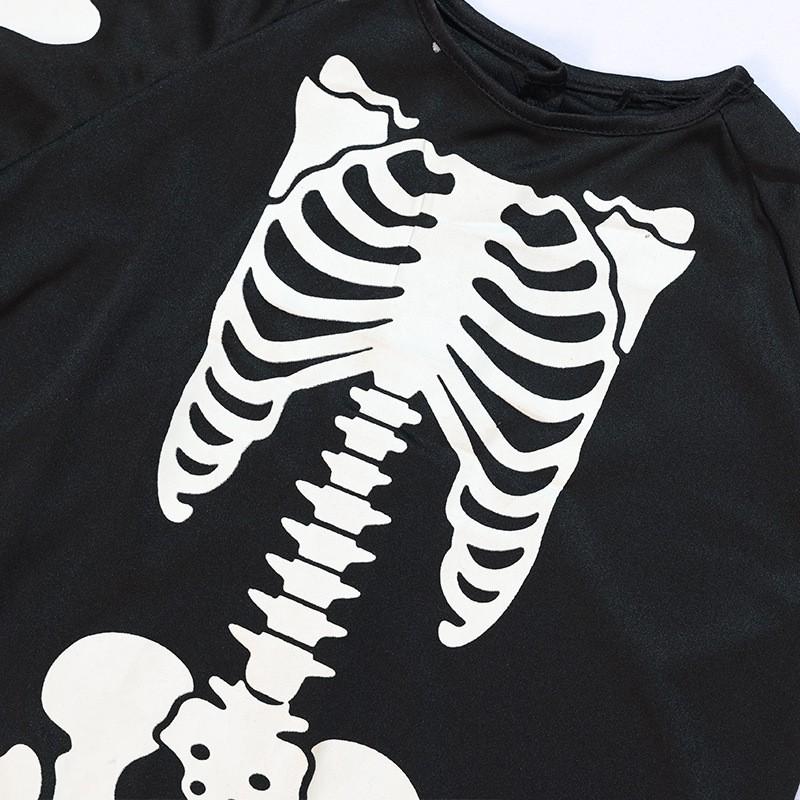Kids Halloween Skeleton Costume Set Glow-in-the-Dark Ghost Outfit Party Stage Performance Unisex