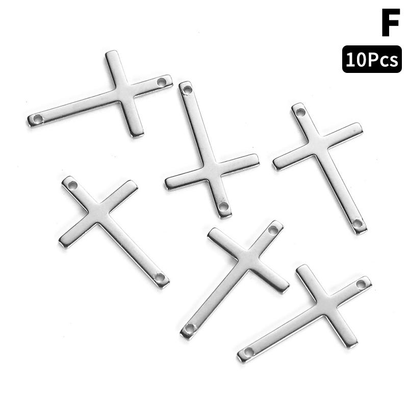 

10Pcs/Lot Stainless Steel Cross Charms Pendant Religious Jewelry Making Diy Charms Handmade Crafts F срібний