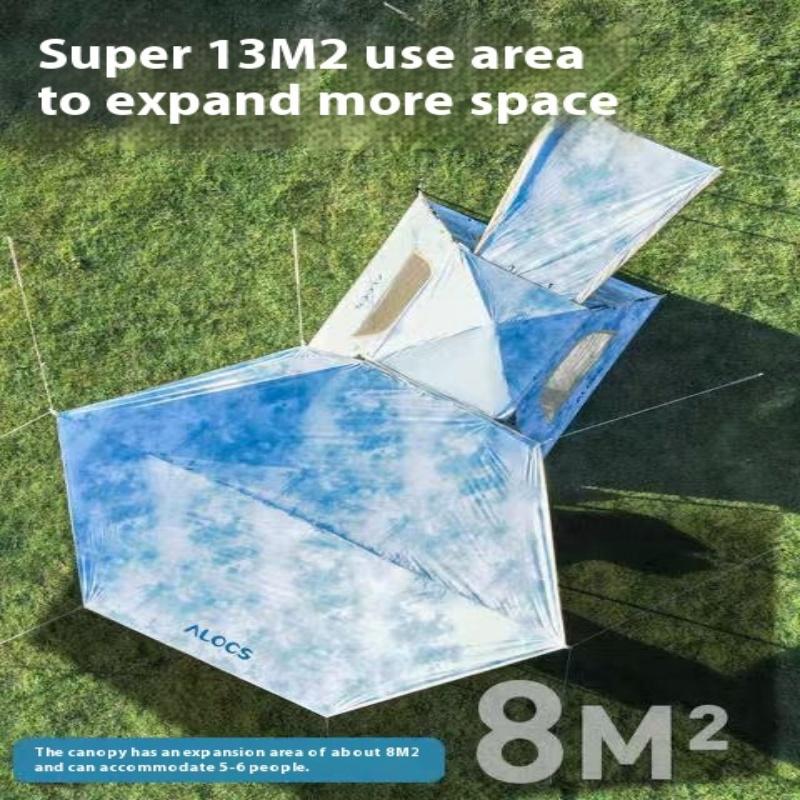 Alocs Tent with canopy 3-4 person waterproof with canopy family camping, camping tent set