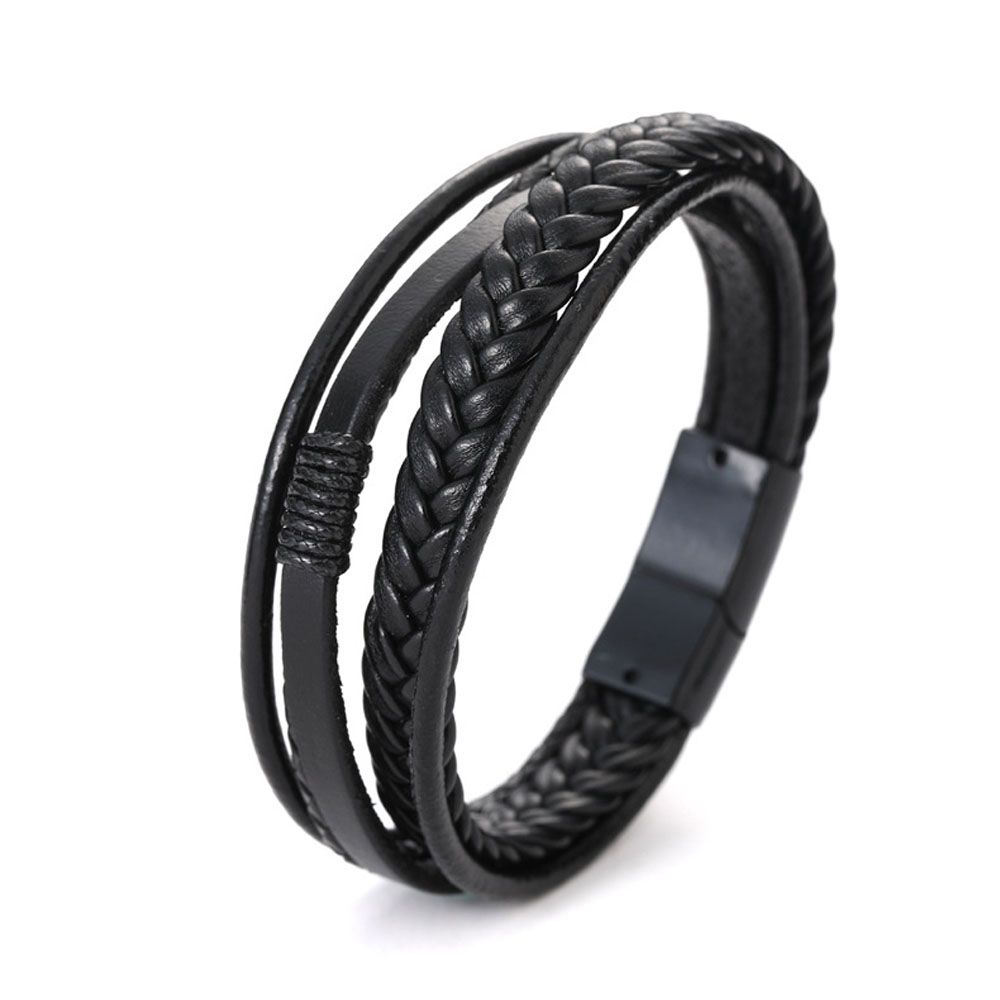 

Color Gift For Men Women Magnetic Wristband Braided Bracelets Leather Bracelet Jewelry Bangles чёрный