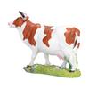 Statuine di Mucca Modello di Mucca Marrone e Bianca Ornamento Scultura di Animale Resina Artigianato per Casa Rialza la Testa