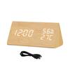 Voice Control Alarm Clock Power-saving ABS Clear Screen Multifunctional Desk Clock for Home