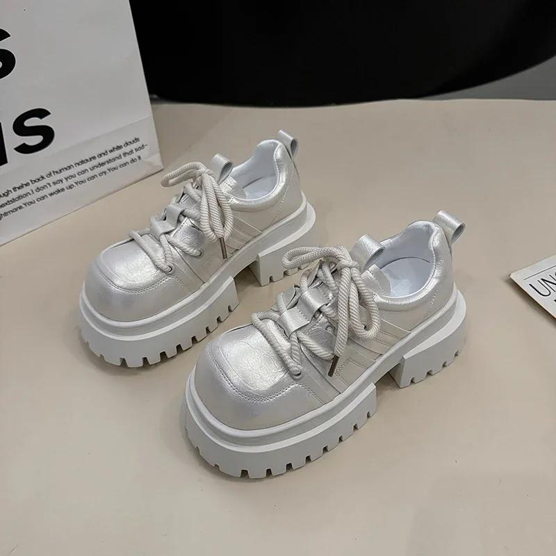 Fashion Women's High Heels Fashion 2025 Round Toe Lace-up Shoes for Women Office and Career Classic Best Seller Platform Ladies Shoes