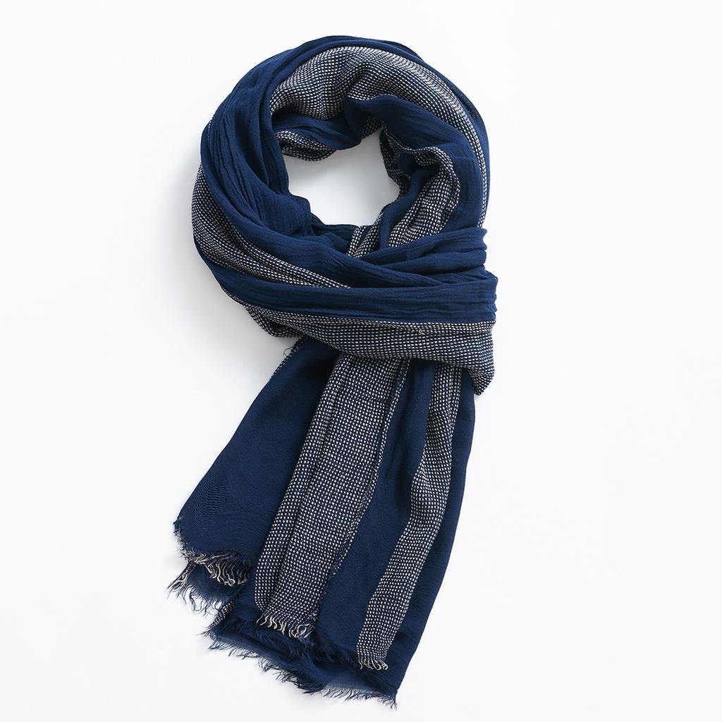 Gentlemen Scarf Plaid Cotton Linen Men Scarves Brand Long Male Shawl Long Breathable Scarf for Men