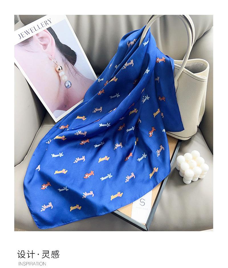 Cartoon dog small square scarf silk scarf summer thin sunscreen headscarf chest versatile Korean small silk scarf scarf scarf shawl