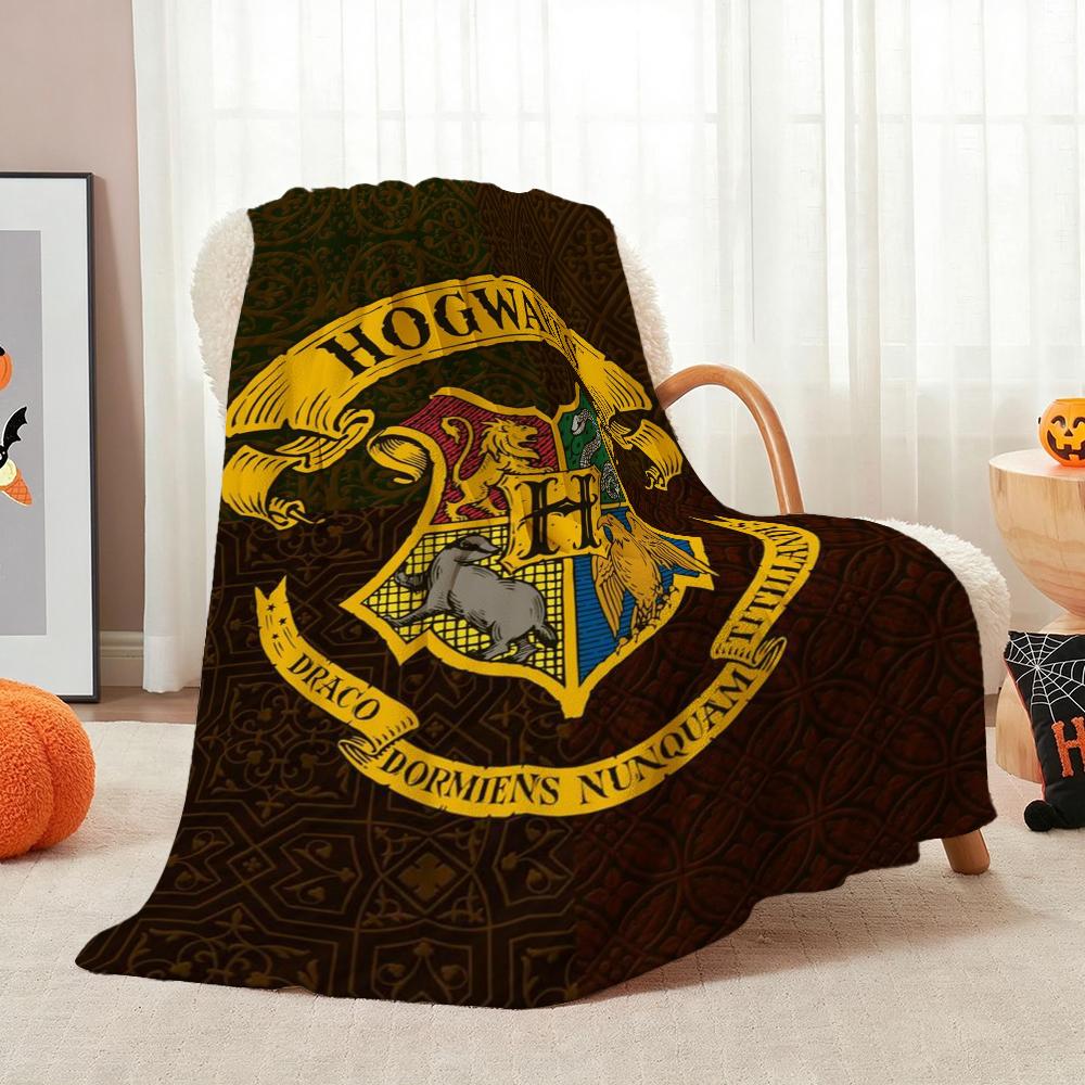 Hogwarts Magical Adventure Theme Printed Blanket Thick Warm Throw Blanket For Living Room Bedroom Study Home Decor Christmas Gift