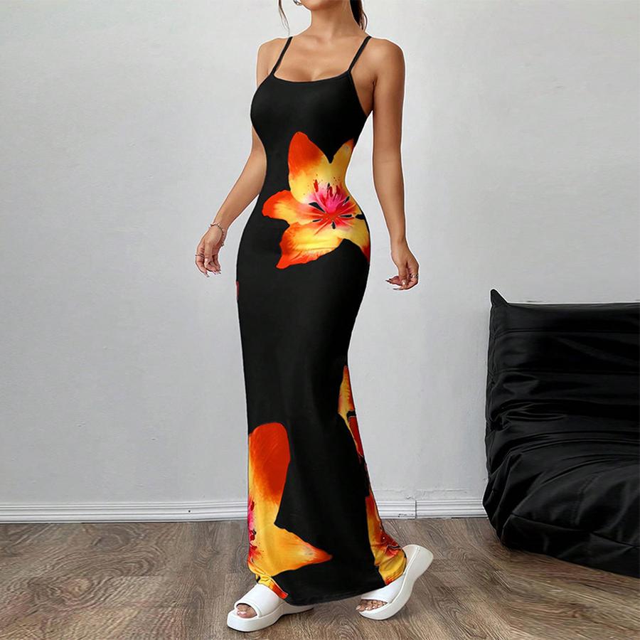 Tie-Dyed Camisole Jumpsuit Women Summer Milk Spot Tie-Belt Suspender Set