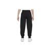 Nike Solid Color Logo Embroidered High Waist Cuffed Knit Sports Pants Kids Bottoms Black DQ8952010