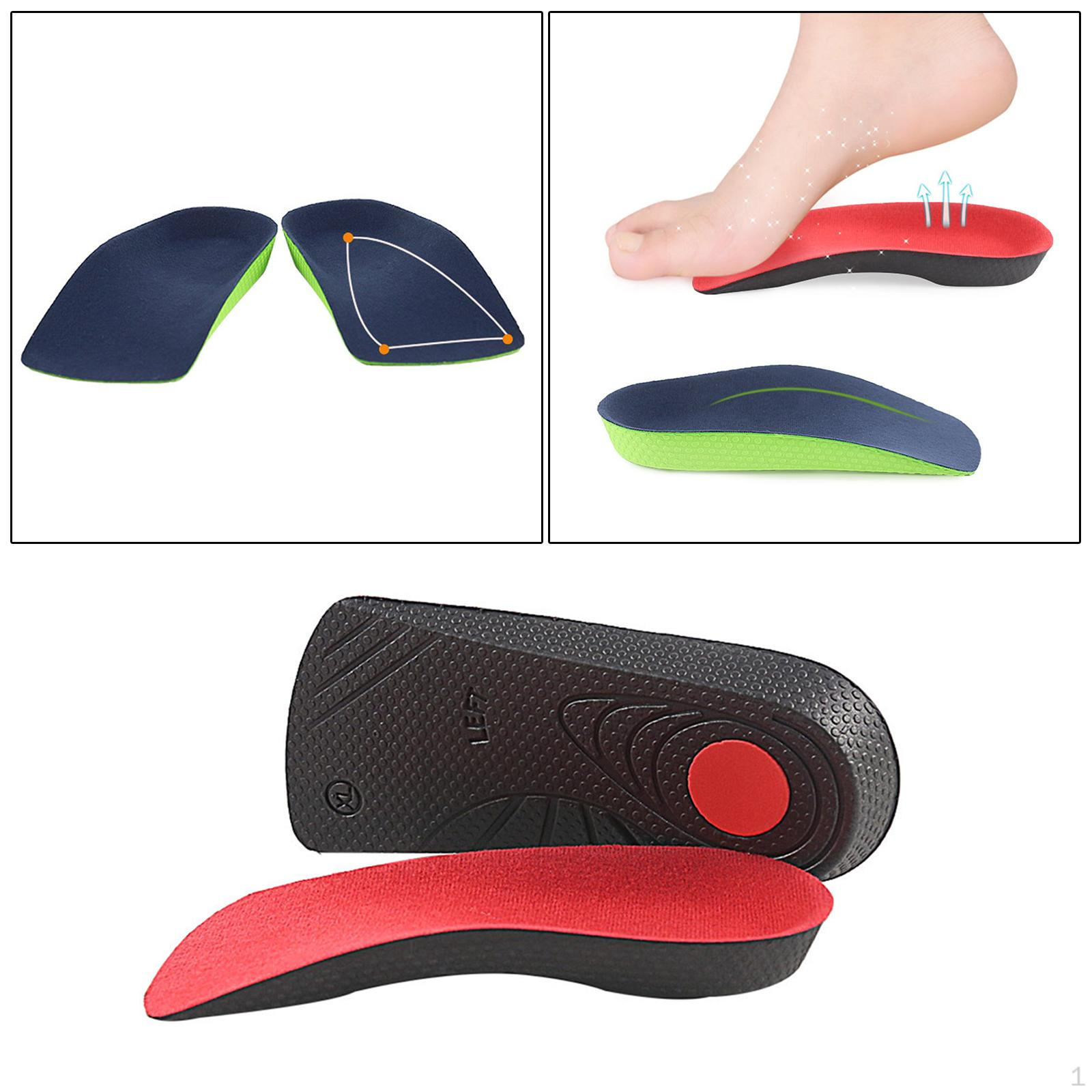 1 пара ортопедических стелек с поддержкой свода стопы для, плоскостопия, Black Red L