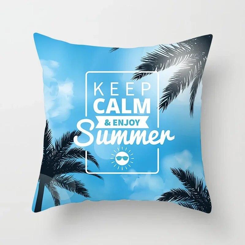45X45CM Summer Beach Charming Landscape Pillowcase Palm Tree Plant  Bed Sofa Car Cushion Cover Home Decoration