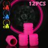 12pcs Luminous Tire Valve Caps Car Motorcycle Bicycle Wheel Tyre Hub Night Glowing Caps Tire Valve Stem Cover Fluorescent Decor Valve Stems 1
