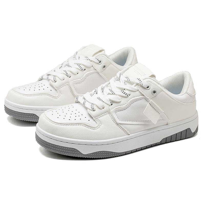 

Мужские кроссовки, повседневная спортивная обувь для мужчин, легкая дышащая обувь из искусственной кожи, мужские белые теннисные туфли на плоской подошве 36-44 44 белый