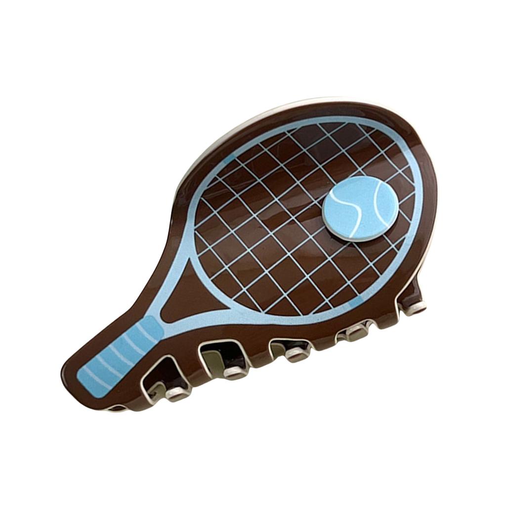 Creative Tennis Racket Hair Clip For Sport Enthusiasts PVC NonSlip Hair Claw Clip Athlete Theme Hair Styling Accessories