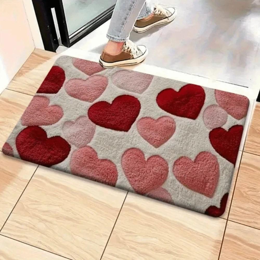Flower Letter Absorbent Mat Love Heart Door Mat Stain-resistant Floor Mat  Entrance Hall