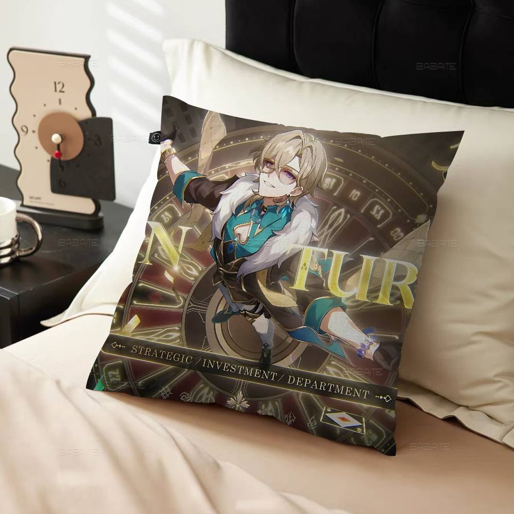 Game Honkai Star Rail Aventurine Pillow Cushion Cover Pillowcase Living Room Sofa Home Decor Customized