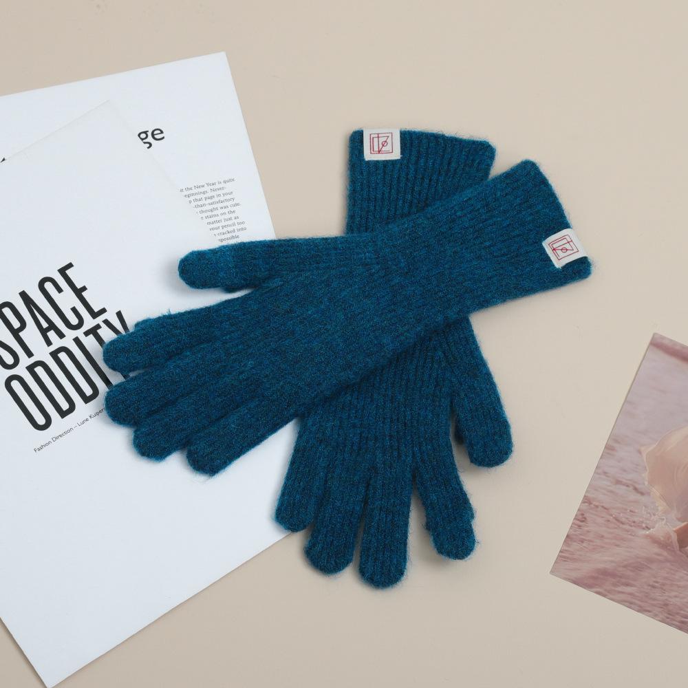 Korean Version of Autumn and Winter Long Finger Touch Touch Screen for Students Outdoor Riding Cold-proof Gloves