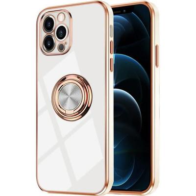Protective Case - E.F.CONNECTION - for iPhone 12 Pro Max - Flexible - Gold Edge - Anti-Scratch