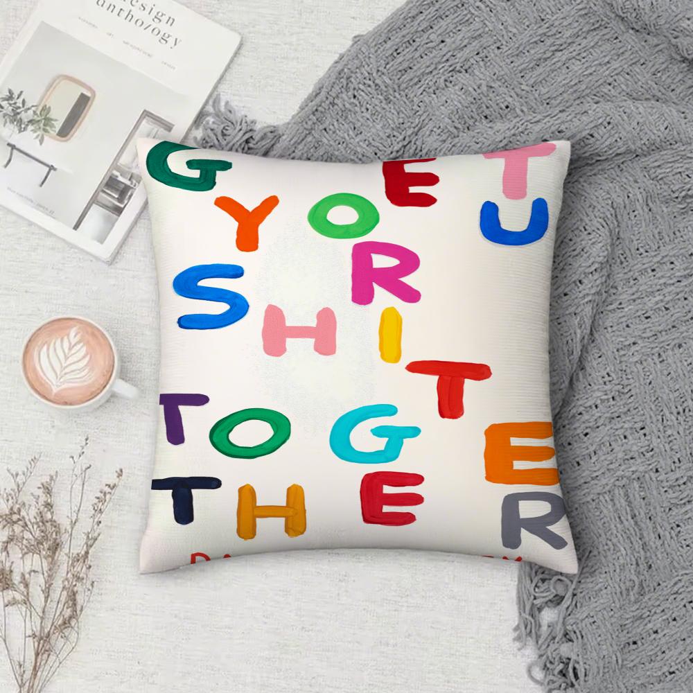 Art David Shrigley Pillow Case Cover Square Sofa with for pattern comfortable cushionsuitable of room 12x12Inch