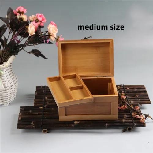Korean Princess Bamboo Jewelry Box Wooden Jewelry Organizer Storage Holder Small Collection Display Gift Box For Women