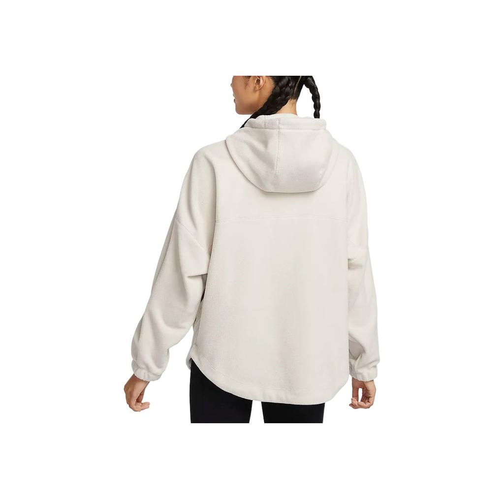 Nike Therma-Fit One Oversized Pullover Fleece Hoodie Women Hoodies Light-Brown White FV8077-104