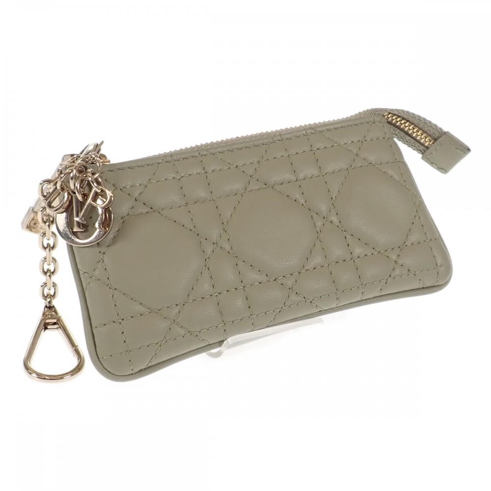 Dior Coin Case Sage Green Lambskin Women