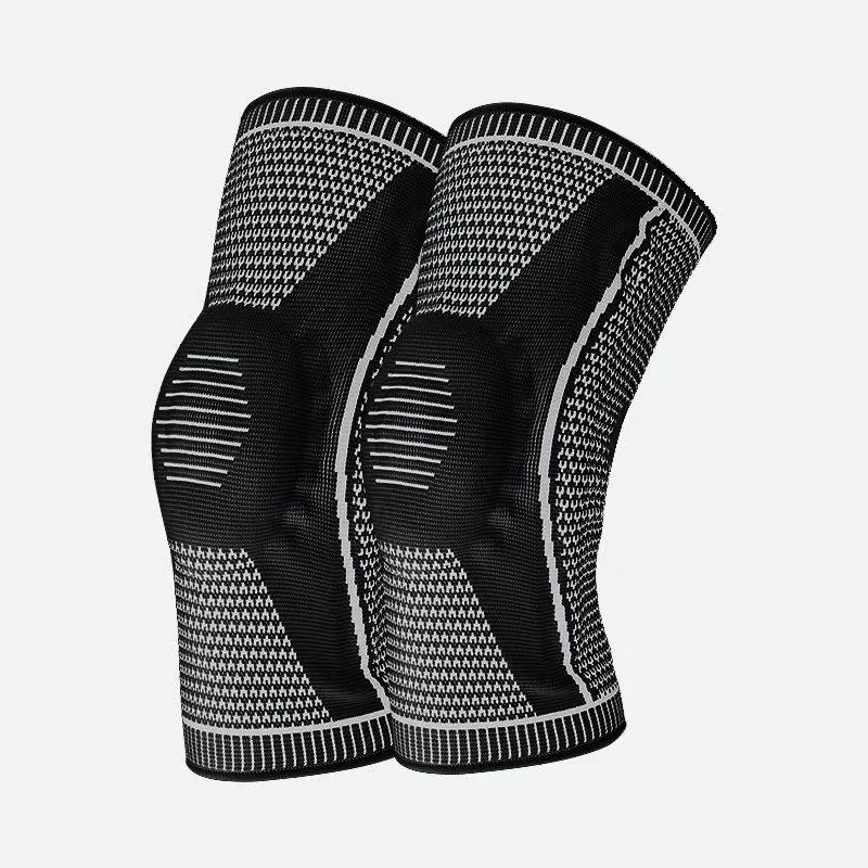 

Спортивные силиконовые наколенники с пружинным сжатием для бега, альпинизма, нескользящие нейлоновые наколенники для баскетбола, велоспорта, эластичная уличная защитная экипировка L