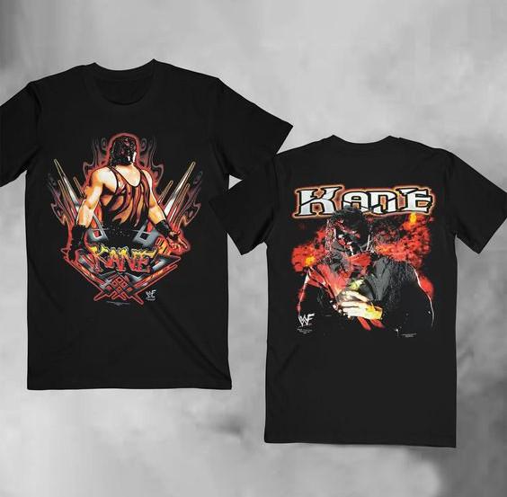 WWF 2001 Футболка Kane Светящаяся в темноте, Винтажная 2001 Футболка Kane Светящаяся в темноте Унисекс S