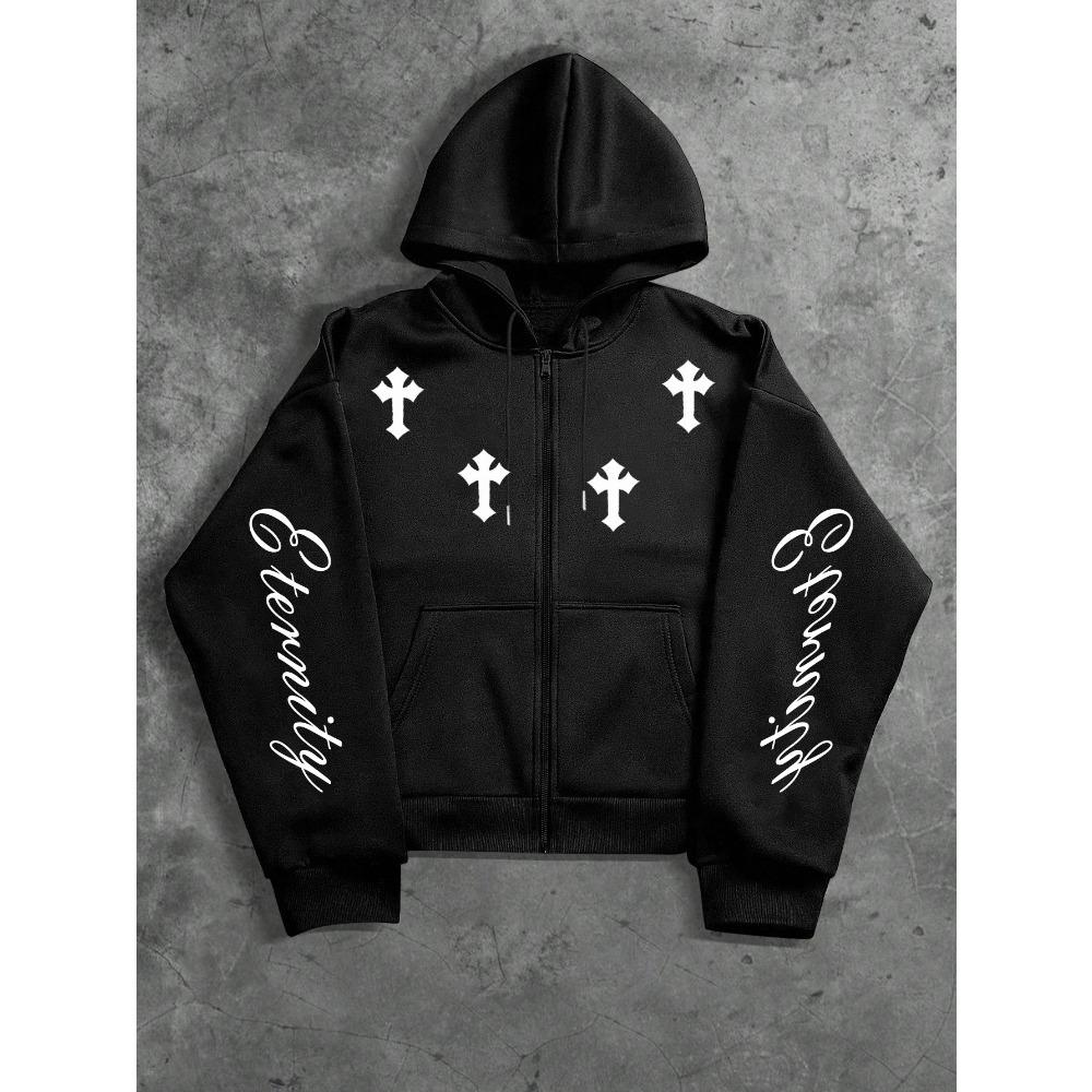 Trendiger Bedruckter Herren Zip-Up Hoodie, Perfekt für Lässige Streetwear, Ideal für Stilvolle Outfits, Neue Herbstkollektion